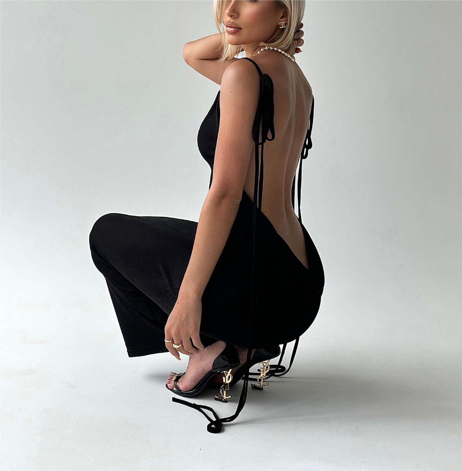 1ef7e854-41cb-4210-82da-dd0aa2a4c2fd.jpg Sexy Slim Backless Dress Summer Camisole Gown Lace-up Long Dress - Image 3