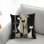 Cat Series Cotton And Linen Automobile Pillow Cover - Image 5