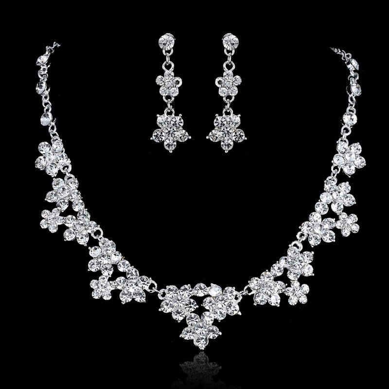 2090245528_972845337.jpg Bridal accessories wholesale, bridal three sets necklace, European and American wedding accessories, wedding jewelry set wholesale - Image 3