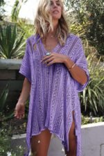 Knitted Hollow Loose Bikini Blouse - Image 8