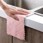 Printed Two-color Double-sided Absorbent Dish Cloth Non-stick Oil Hand Towel Thickening Wipe Tablecloth Kitchen Rag - Image 4
