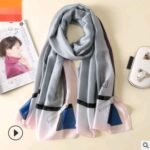Spring, summer and autumn, new flowers, elegant and high-end artificial silk scarf, female decorative shawl, sunscreen beach towel - Image 9