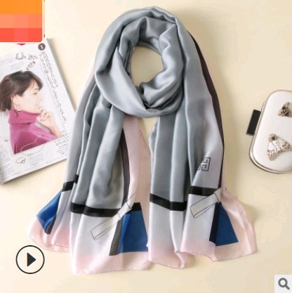 2291333010023.jpg Spring, summer and autumn, new flowers, elegant and high-end artificial silk scarf, female decorative shawl, sunscreen beach towel - Image 9