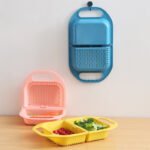 Folding Drain Basket Leaking Fruit Box Vegetable Container Drain Rack Sink with Handle Storage Baskets - Image 7