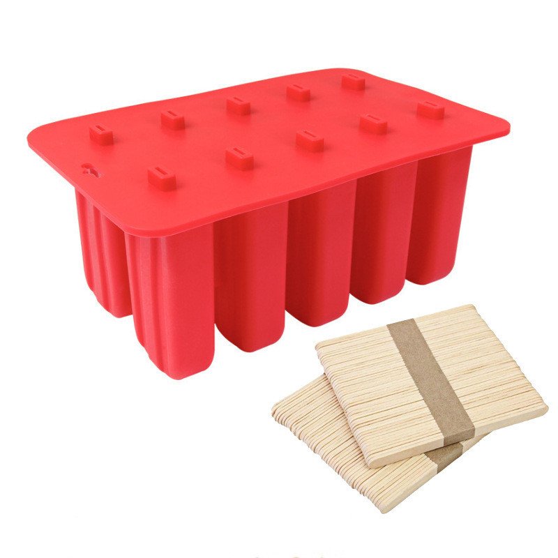 241a8202-5fe5-48be-9c5b-e8a4b66bd457.jpg 10 Consecutive Ice Cream Ice Cream Molds Silicone Ice Tray Creative Popsicle Sharpener Kitchen Tool - Image 2