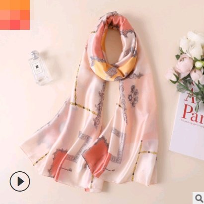 2533942280095.jpg Spring, summer and autumn, new flowers, elegant and high-end artificial silk scarf, female decorative shawl, sunscreen beach towel - Image 7