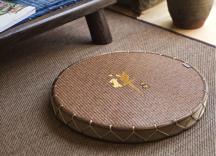 Zabuton Meditation Chair, Japanese Tatami mat, Zabuton straw cushion - Image 6