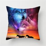 Home Decoration Without Pillow Core 3D Fluorescent Wolf Polyester Pillowcase - Image 10
