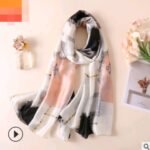 Spring, summer and autumn, new flowers, elegant and high-end artificial silk scarf, female decorative shawl, sunscreen beach towel - Image 6