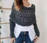 Autumn And Winter Warm Knitted Shawl Women's Hollowed-out Double Sleeve Shawl Collar Fashion Natural For Home And Party - Image 6
