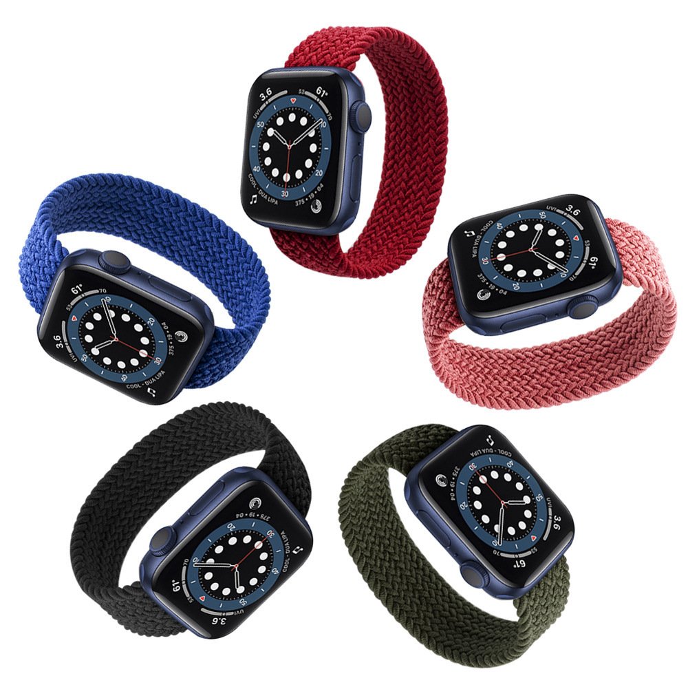 2713103427703.jpg Compatible with Apple , Nylon One-Piece Watch Strap Woven With Plastic Head - Image 1