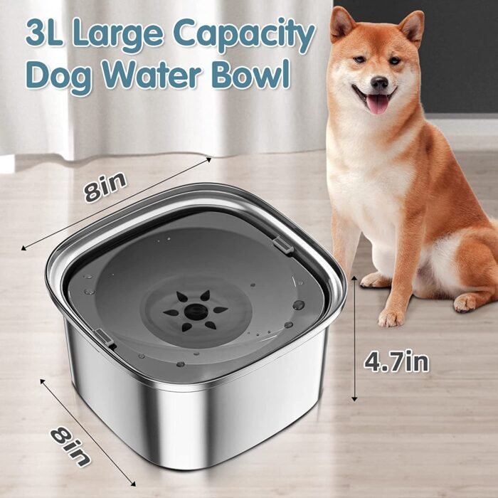Pet Stainless Steel Water Bowl Large Capacity Floating - Image 1