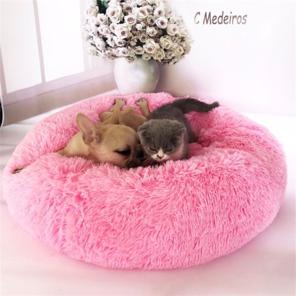 2987374076020.jpg Round Long Hairy Autumn And Winter Nest Pad Cat Mattress - Image 1