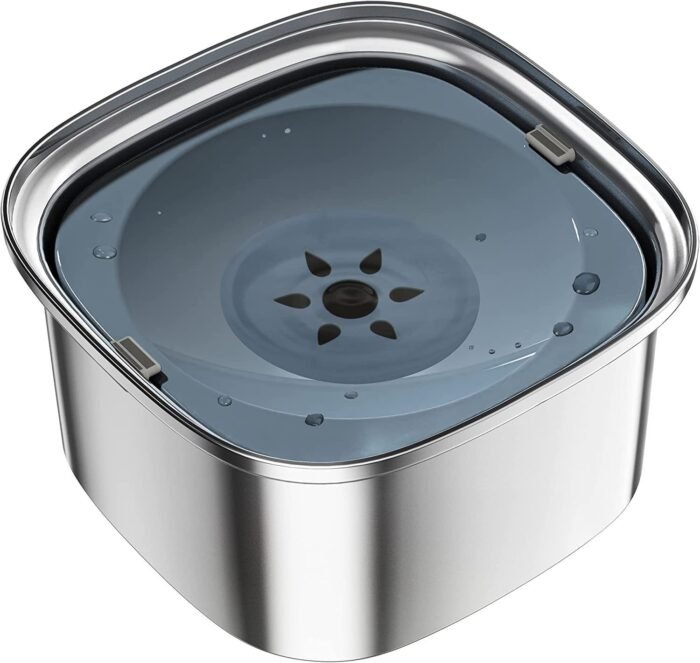 Pet Stainless Steel Water Bowl Large Capacity Floating - Image 2