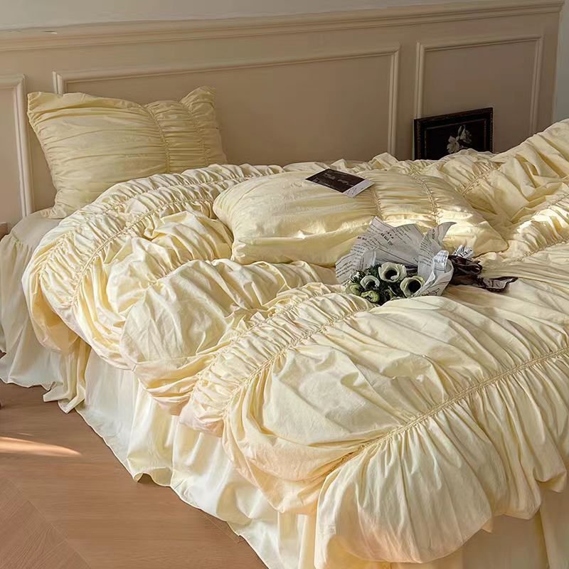 2c295b40-6dd3-49ee-ad10-15abdd7569f3.jpg Handmade Bubble Pleated Cotton Four-piece Cotton Set - Image 2