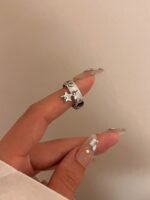 Retro Five-pointed Star Moon Hip Hop Fashion Personality High Sense Ring - Image 4