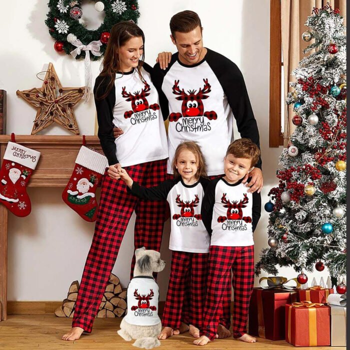Family Christmas Pajamas Matching Sets Christmas Sleepwear Parent-Child Pjs Outfit For Christmas Holiday Xmas Party - Image 1
