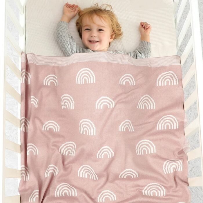 Baby Knitted Rainbow Hug Blanket Comforter - Image 1