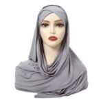 Solid Color Single Layer Cross Stretch Scarf Women - Image 4