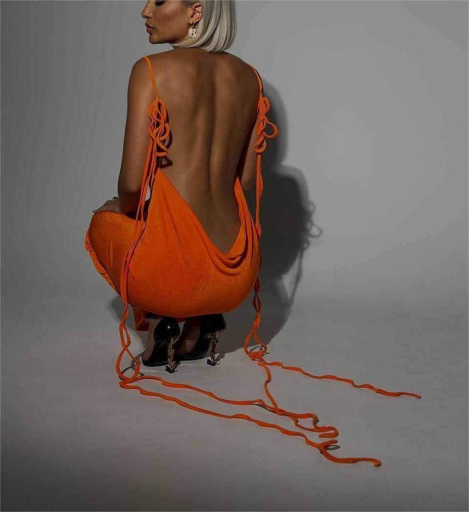 35beabca-bfeb-4569-8d33-c5b57b4eb2d4.jpg Sexy Slim Backless Dress Summer Camisole Gown Lace-up Long Dress - Image 8
