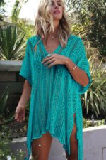 Knitted Hollow Loose Bikini Blouse - Image 5