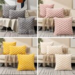 Woven Fleece Solid Color Pillow Waist Rest Pillow Cover - Image 2