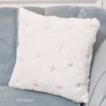 New Ins Christmas Cover Plush Snowflake Sequin Rabbit Hair Pillow Cover - Image 4