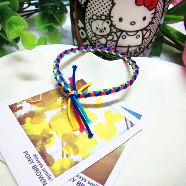 3c2941ab-29e4-4858-910d-e24269abd6ae.jpg Contrasting Color Rubber Band Braided Twist Hair Tie - Image 3