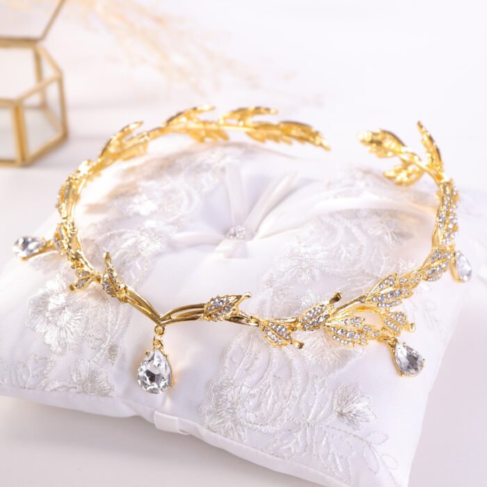 New Golden Crown Headband Wedding Headdress - Image 1