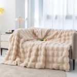 Bubble Rabbit Blanket Flannel Sofa Cover - Image 4