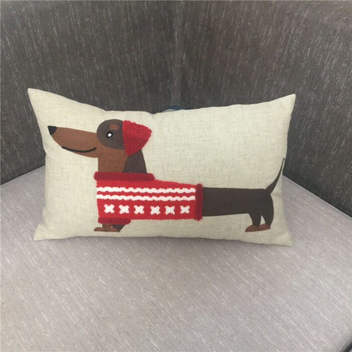 Pillow Embroidered Cushion With Core American Dog - Image 8