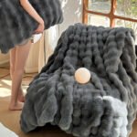 Rex Rabbit Velvet Blanket Thickened Warm Fur Velvet Nap Blanket - Image 8