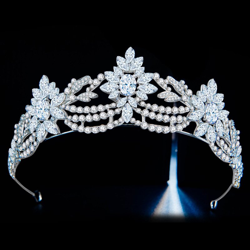 42bb1e09-2ea7-4d98-ba7f-c63f2ffc604b.jpg New European And American 3A Zirconia Bridal Wedding Crown - Image 1