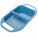 Folding Drain Basket Leaking Fruit Box Vegetable Container Drain Rack Sink with Handle Storage Baskets - Image 6
