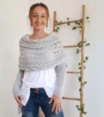 Autumn And Winter Warm Knitted Shawl Women's Hollowed-out Double Sleeve Shawl Collar Fashion Natural For Home And Party - Image 7