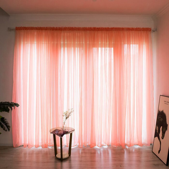 Simple And Modern Balcony Solid Color Gauze Curtain - Image 10