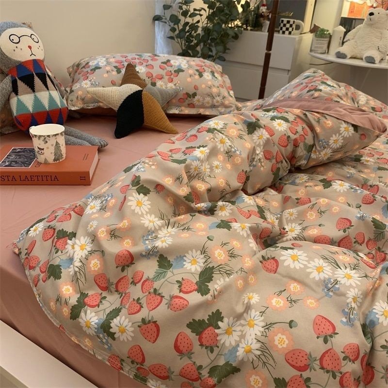 46eb9ada-be75-4838-89c2-03a997ffa782.jpg Double-piece Foggy Gray Quilt Cover Four-piece Bedding Sheet Dormitory Bed Three-piece Set - Image 5