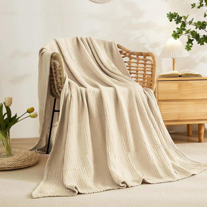 4e4e192c-4b0e-47e0-9ac1-870cabf65502.jpg 6 Layers Cotton Muslin Thermal Blanket Gauze Blanket - Image 1