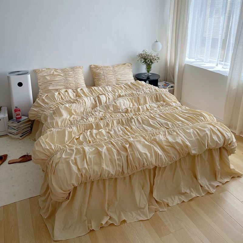 4eb32077-3e74-4427-950e-26adbf64954f.jpg Handmade Bubble Pleated Cotton Four-piece Cotton Set - Image 3