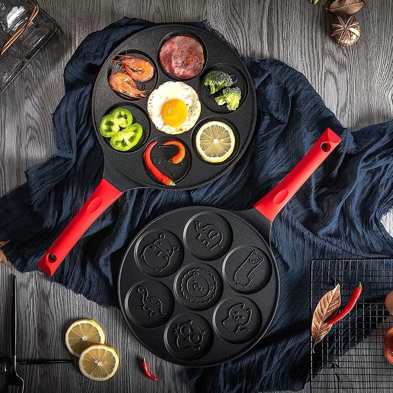 5053754212477.jpg Aluminum Alloy Frying Pan Non-stick  Seven-hole Breakfast pan - Image 4