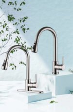Pull-out Hot And Cold Household Kitchen And Dishwashing Brushed Copper Sink Faucet - Image 4