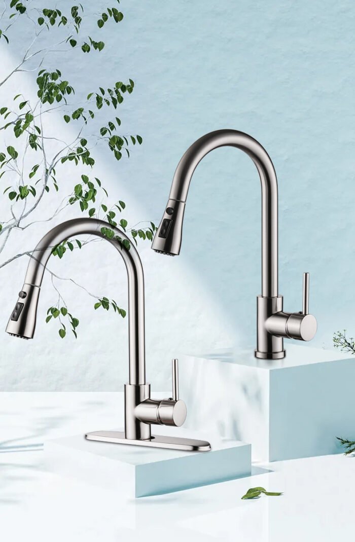 Pull-out Hot And Cold Household Kitchen And Dishwashing Brushed Copper Sink Faucet - Image 4