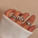 Retro Five-pointed Star Moon Hip Hop Fashion Personality High Sense Ring