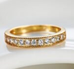 Exclusive love ring European and American style wedding ring 18K gold high-grade AAA zircon ring - Image 4