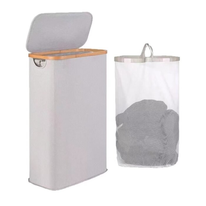 Oxford Cloth Dirty Clothes Folding Dirty Clothes Basket Dustproof With Cover Storage Basket - Image 6