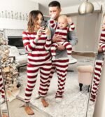 Parent-child Striped Christmas Family Set - Image 4