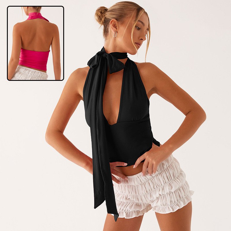 57d7c7db-4e1f-4386-884c-f152dc6a9b3c.jpg Deep V-neck Halter Tops Summer Fashion Y2K Sleeveless T-shirt For Women Clothing - Image 1