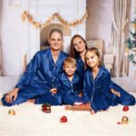 Children's Long-sleeved Parent-child Ice Silk Pajamas Suit - Image 3