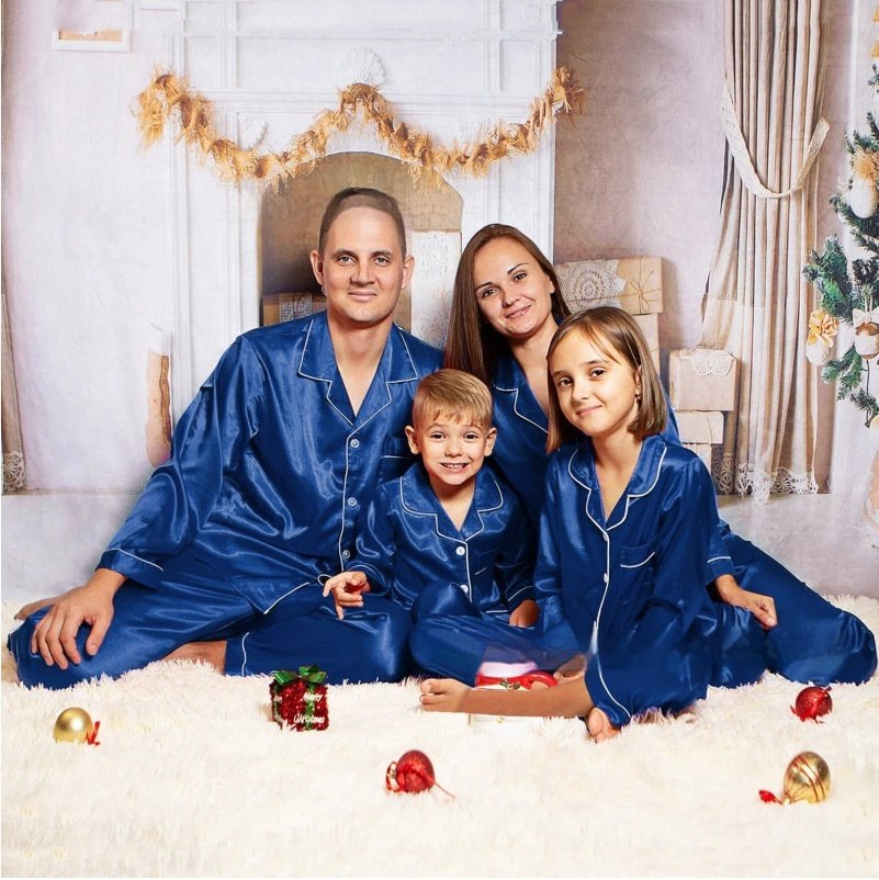 57e7880d-f257-4cb0-b9fb-509d9f192e1c_fine.jpeg Children's Long-sleeved Parent-child Ice Silk Pajamas Suit - Image 3
