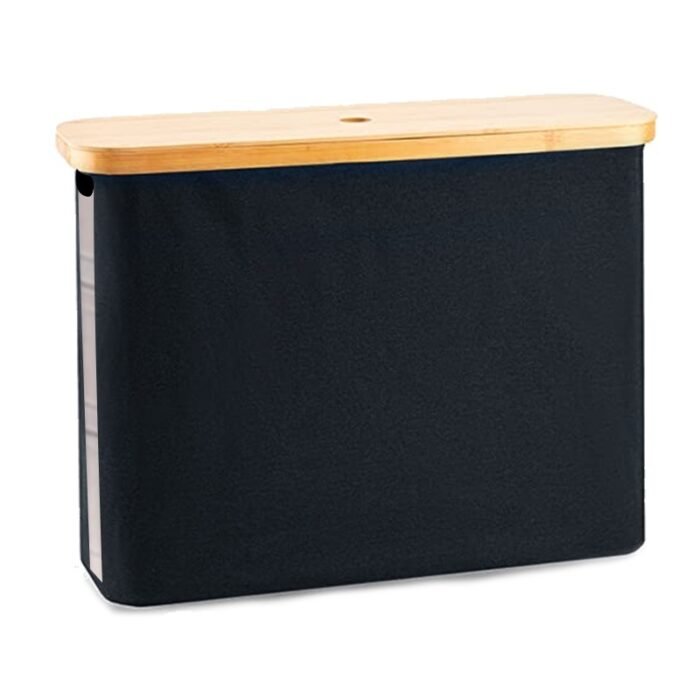 Bamboo Cover With Transparent Roll Paper Storage Basket - Image 6